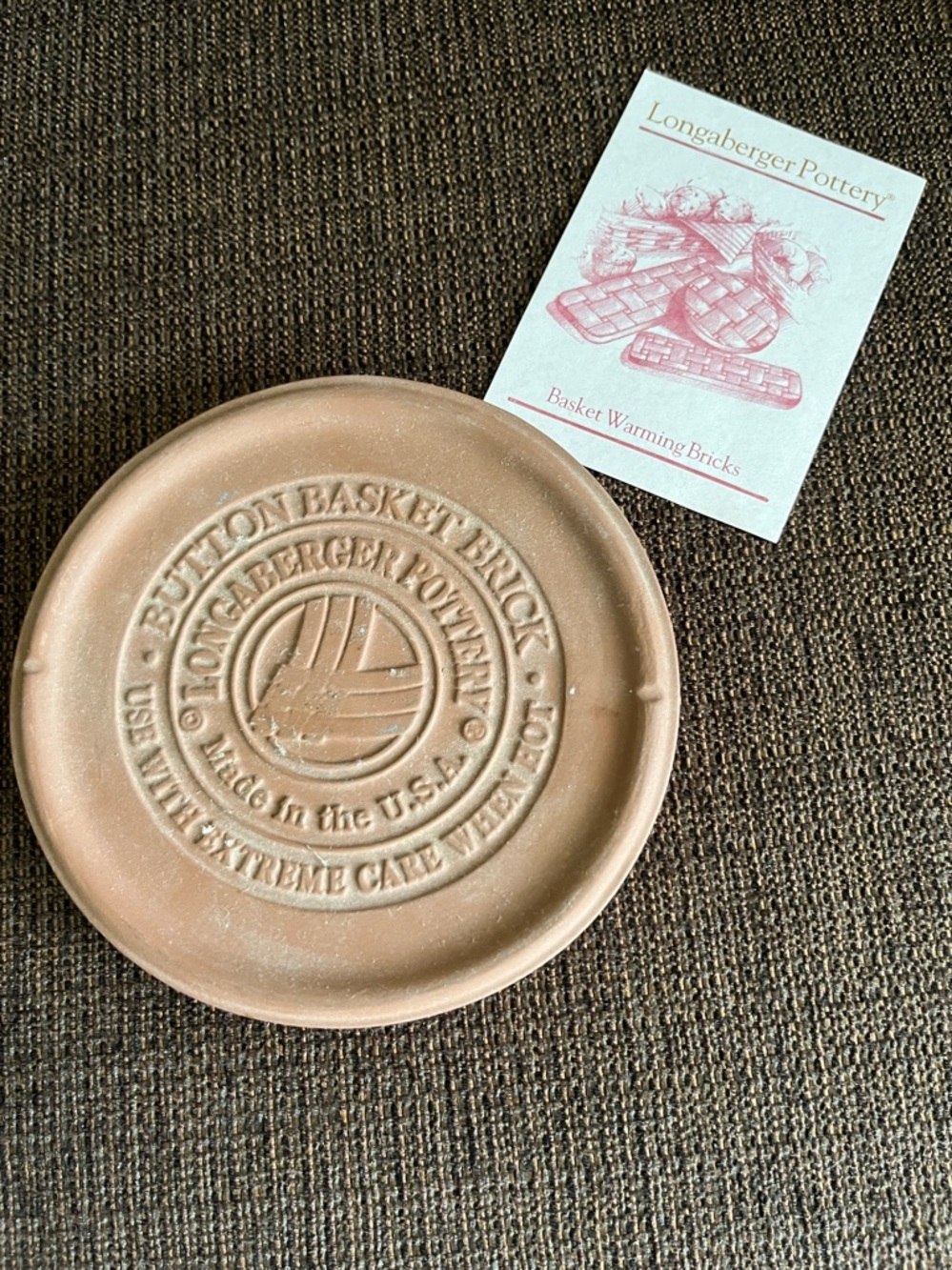 LONGABERGER Terracotta Pottery Basket Brick